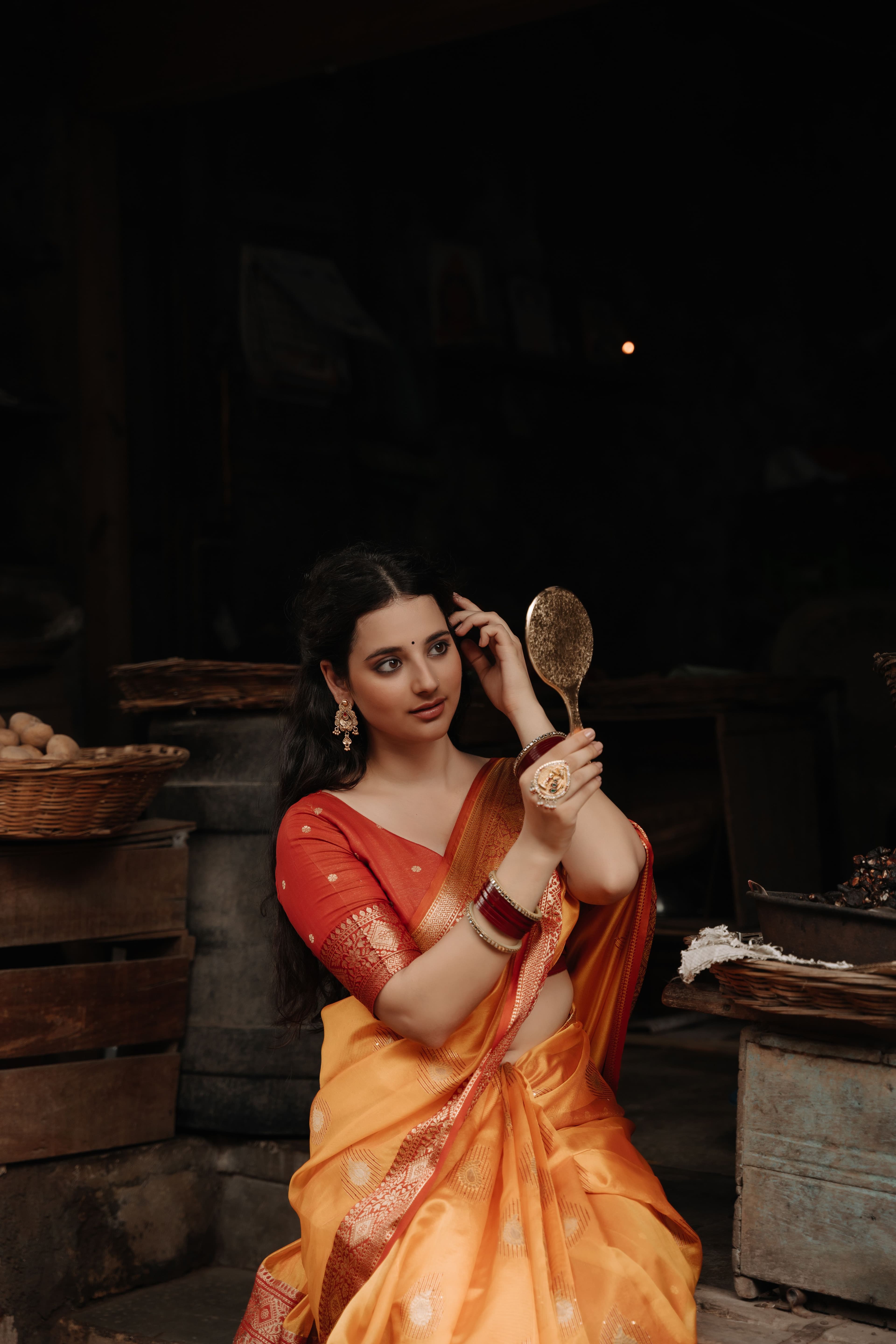 Banarasi Silk Saree — Maroon Zari